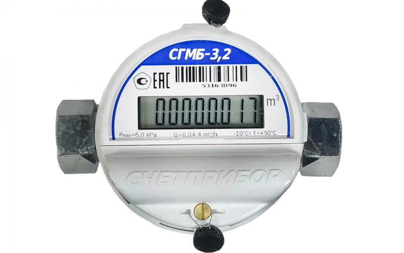 Счетчик газа "Счётприбор" СГМБ-3,2 ТК (3/4" г/г) с термокор.