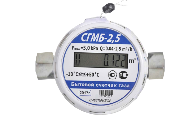 Счетчик газа "Счётприбор" СГМБ-2,5 ТК (3/4" г/г) с термокор.